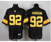 nike nfl jerseys pittsburgh steelers #92 harrison black[Elite][number golden]