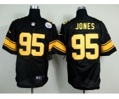nike nfl jerseys pittsburgh steelers #95 jones black[Elite yellow number]