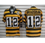 nike pittsburgh steelers #12 bradshaw throwback yellow black(team 80 anniversary)