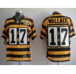 nike pittsburgh steelers #17 wallace throwback yellow black(team 80 anniversary)