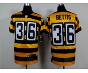 nike pittsburgh steelers #36 bettis throwback yellow-black[Elite]
