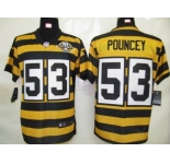 nike pittsburgh steelers #53 pouncey throwback yellow black(team 80 anniversary)