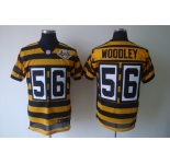 nike pittsburgh steelers #56 woodley throwback yellow black(team 80 anniversary)
