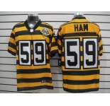 nike pittsburgh steelers #59 ham throwback yellow black(team 80 anniversary)