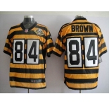 nike pittsburgh steelers #84 brown throwback yellow black(team 80 anniversary)