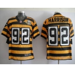 nike pittsburgh steelers #92 harrison throwback yellow black(team 80 anniversary)