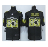 2015 New Nike Pittsburgh Steelers #83 Miller Black Strobe Jerseys[Limited]