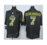 2015 new nike pittsburgh steelers #7 roethlisberger black strobe jerseys[limited]