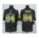 2015 new nike pittsburgh steelers #84 brown black strobe jerseys[limited]