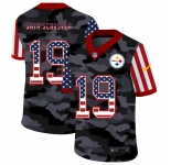 Men New Nike Pittsburgh Steelers #19 Smith-schuster 2020 Nike Camo USA Salute to Service Limited Jersey
