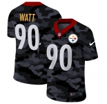 Men New Nike Pittsburgh Steelers #90 Watt 2020 Nike Camo Salute to Service Limited Jersey
