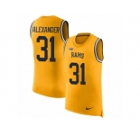 Men Nike Los Angeles Rams #31 Maurice Alexander Limited Gold Rush Player Name & Number Tank Top NFL Jersey