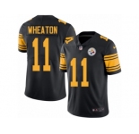 Men Nike Pittsburgh Steelers #11 Markus Wheaton Black Color Rush Limited Jersey