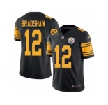Men Nike Pittsburgh Steelers #12 Terry Bradshaw Black Color Rush Limited Jersey