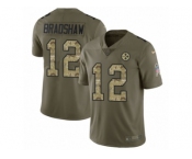 Men Nike Pittsburgh Steelers #12 Terry Bradshaw Limited Olive Camo 2017 Salute to Service NFL Jersey