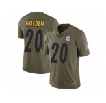 Men Nike Pittsburgh Steelers #20 Robert Golden Limited Olive 2017 Salute to Service NFL Jersey