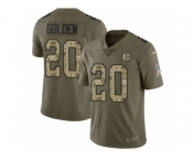 Men Nike Pittsburgh Steelers #20 Robert Golden Limited Olive Camo 2017 Salute to Service NFL Jersey