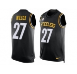 Men Nike Pittsburgh Steelers #27 J.J. Wilcox Limited Black Player Name & Number Tank Top NFL Jersey