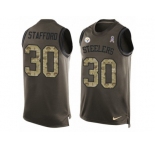 Men Nike Pittsburgh Steelers #30 Daimion Stafford Limited Green Salute to Service Tank Top NFL Jersey
