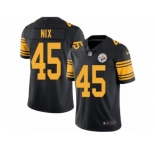 Men Nike Pittsburgh Steelers #45 Roosevelt Nix Black Color Rush Limited Jersey