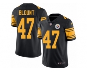 Men Nike Pittsburgh Steelers #47 Mel Blount Black Color Rush Limited Jersey