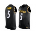 Men Nike Pittsburgh Steelers #5 Joshua Dobbs Limited Black Player Name & Number Tank Top NFL Jersey