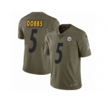 Men Nike Pittsburgh Steelers #5 Joshua Dobbs Limited Olive 2017 Salute to Service NFL Jersey