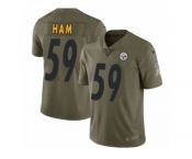 Men Nike Pittsburgh Steelers #59 Jack Ham Limited Olive 2017 Salute to Service NFL Jerse