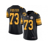 Men Nike Pittsburgh Steelers #73 Ramon Foster Black Color Rush Limited Jersey