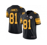 Men Nike Pittsburgh Steelers #81 Jesse James Black Color Rush Limited Jersey