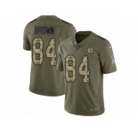 Men Nike Pittsburgh Steelers #84 Antonio Brown Limited Olive Camo 2017 Salute to Service NFL Jersey