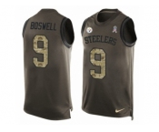 Men Nike Pittsburgh Steelers #9 Chris Boswell Limited Green Salute to Service Tank Top NFL Jersey