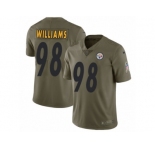 Men Nike Pittsburgh Steelers #98 Vince Williams Limited Olive 2017 Salute to Service NFL Jersey
