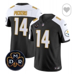 Men Pittsburgh Steelers #14 George Pickens Black F U S E DMR 2024 Patch Untouchable Limited Stitched Football Jersey