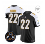 Men Pittsburgh Steelers #22 Najee Harris Black F U S E DMR Patch 2024 Untouchable Limited Stitched Football Jersey