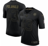 Men Pittsburgh Steelers #43 Troy Polamalu Nike 2020 Salute To Service Retired Limited Jersey Black