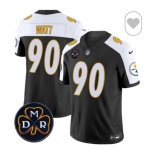 Men Pittsburgh Steelers #90 T J Watt Black F U S E DMR Patch 2024 Untouchable Limited Stitched Football Jersey