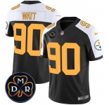 Men Pittsburgh Steelers #90 T J Watt Black F U S E DMR Patch Untouchable Limited Stitched Football Jersey