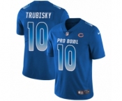Men's Chicago Bears #10 Mitchell Trubisky Limited Royal Blue NFC 2019 Pro Bowl Football Jersey
