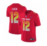 Men's Indianapolis Colts #12 Andrew Luck Limited Red AFC 2019 Pro Bowl Football Jersey