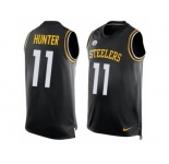 Men's Nike Pittsburgh Steelers #11 Justin Hunter Limited Black Player Name & Number Tank Top NFL Jersey