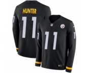 Men's Nike Pittsburgh Steelers #11 Justin Hunter Limited Black Therma Long Sleeve NFL Jersey