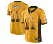 Men's Nike Pittsburgh Steelers #11 Justin Hunter Limited Gold Rush Drift Fashion NFL Jersey
