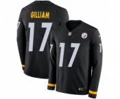 Men's Nike Pittsburgh Steelers #17 Joe Gilliam Limited Black Therma Long Sleeve NFL Jersey