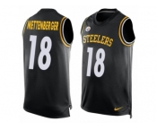 Men's Nike Pittsburgh Steelers #18 Zach Mettenberger Limited Black Player Name & Number Tank Top NFL Jersey