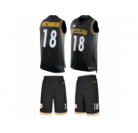 Men's Nike Pittsburgh Steelers #18 Zach Mettenberger Limited Black Tank Top Suit NFL Jersey