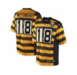 Men's Nike Pittsburgh Steelers #18 Zach Mettenberger Limited Yellow Black Alternate 80TH Anniversary Throwback NFL Jersey