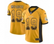 Men's Nike Pittsburgh Steelers #19 JuJu Smith-Schuster Limited Gold Rush Drift Fashion NFL Jersey