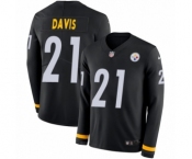 Men's Nike Pittsburgh Steelers #21 Sean Davis Limited Black Therma Long Sleeve NFL Jersey