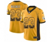 Men's Nike Pittsburgh Steelers #23 Mike Wagner Limited Gold Rush Drift Fashion NFL Jersey